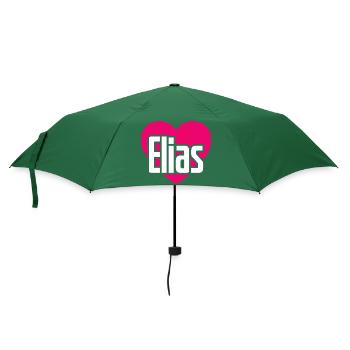 I Love Elias Pink Heart I Love Elias - Umbrella (small) - bottlegreen - Front