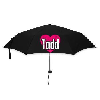 I Love Todd Pink Heart I Love Todd - Umbrella (small) - black - Front
