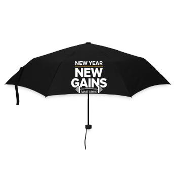 Nouvelle année : nouveaux gains – Même dicton de la salle de sport - Parapluie standard - noir - Devant