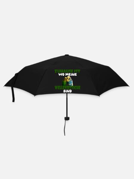 Chez moi, c’est là où sont mes perruches - Parapluie standard - noir