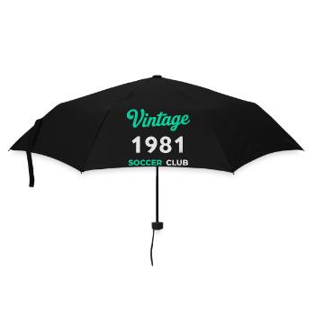 Vintage 1981 – Soccer Club Retro Birth Year - Umbrella (small) - black - Front
