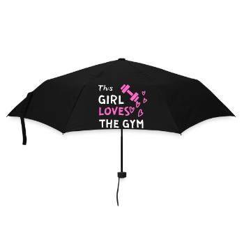 Girl loves gym - Umbrella (small) - black - Front