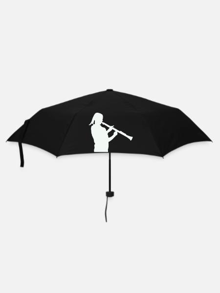 Silhouette mit Klarinette - Regenschirm (klein) - Schwarz