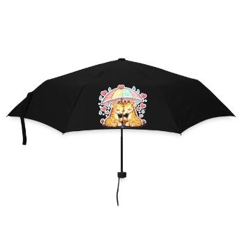 Cuddly giraffes under rainbow - Umbrella (small) - black - Front