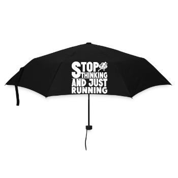 Marathon Runner Stop Thinking Just Running Gift - Umbrella (small) - black - Front