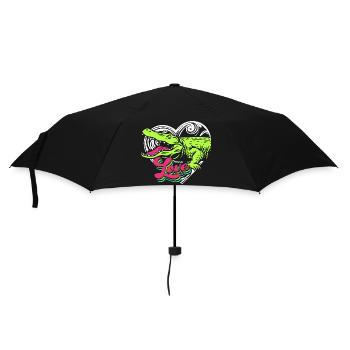 Krokodil Jagd - Regenschirm (klein) - Schwarz - Vorne