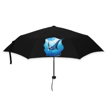 Rochen Mantarochen - Regenschirm (klein) - Schwarz - Vorne