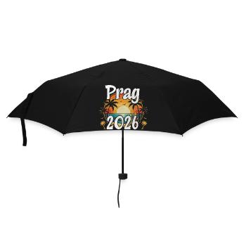 Prag 2026 - Regenschirm (klein) - Schwarz - Vorne