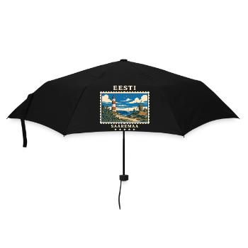 Estland Saaremaa Vintage Reisemarke - Regenschirm (klein) - Schwarz - Vorne