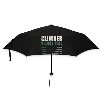 Climber Hourly Rate Funny - Umbrella (small) - black - Front