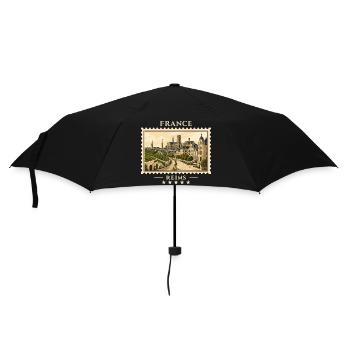 Frankreich Reims Vintage Reisemarke - Regenschirm (klein) - Schwarz - Vorne