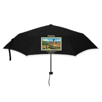 Italien Lucca Vintage Reisemarke - Regenschirm (klein) - Schwarz - Vorne