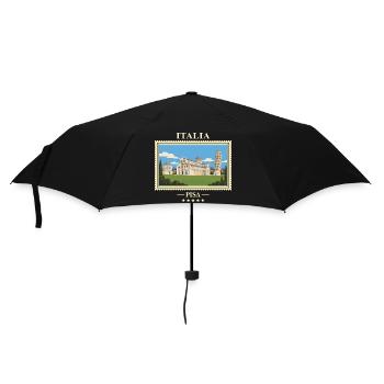 Italien Pisa Vintage Reisemarke - Regenschirm (klein) - Schwarz - Vorne