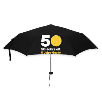 50. Geburtstag Handball – 0 Jahre Gnade - Regenschirm (klein) - Schwarz - Vorne