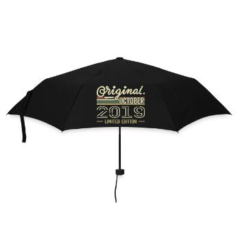 Geboren im Oktober 2019 Retro Geburtstag Oktober 2019 - Regenschirm (klein) - Schwarz - Vorne