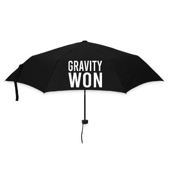 Gravity Won Bold Statement Humor Tee - Umbrella (small) - black - Front