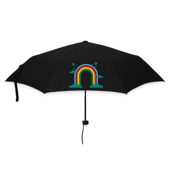 Rainbow Clouds Stars Colorful Gift - Umbrella (small) - black - Front