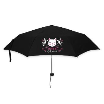 2. Klasse | Grade Vibes Zurück zur Schule Süße Katze - Regenschirm (klein) - Schwarz - Vorne