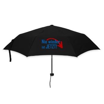 Nie wieder ist jetzt! - Regenschirm (klein) - Schwarz - Vorne