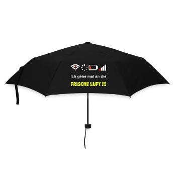 Frische Luft Gamer Nerd Fun Spaß Lustig Zocker - Regenschirm (klein) - Schwarz - Vorne