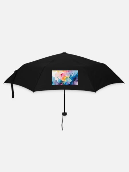 Watercolor Explosion Art Design - Umbrella (small) - black