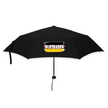 Wiesbaden Deutschland Flagge - Regenschirm (klein) - Schwarz - Vorne