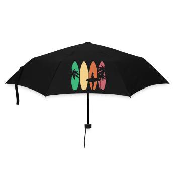 Surfing Surfboard Surfer Geschenksidee - Regenschirm (klein) - Schwarz - Vorne