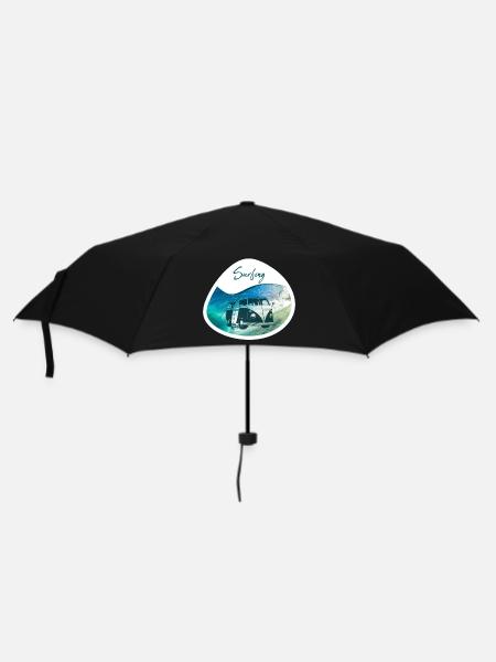 Surfing - Bus - Regenschirm (klein) - Schwarz