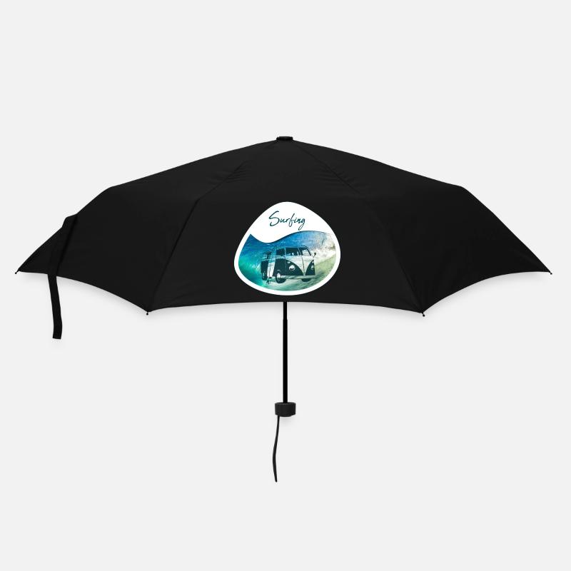 Surfing - Bus - Regenschirm (klein) - Schwarz