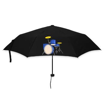 schlagzeug drummer musiker - Regenschirm (klein) - Schwarz - Vorne