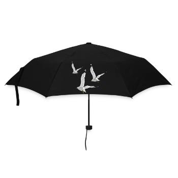 moewe vogel strand urlaub - Regenschirm (klein) - Schwarz - Vorne
