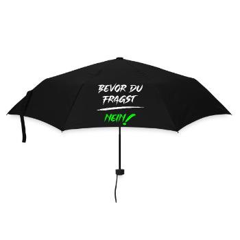 Bevor du fragst NEIN! - Regenschirm (klein) - Schwarz - Vorne