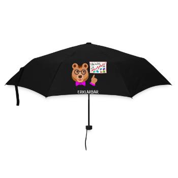 Explainer bear, teacher funny bear intelligent, smart - Umbrella (small) - black - Front