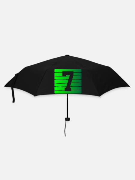 Grünes Streifen-7 Kontrastdesign - Regenschirm (klein) - Schwarz