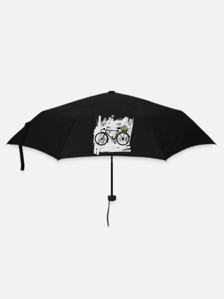 fahrrad blumen radfahrer - Regenschirm (klein) - Schwarz