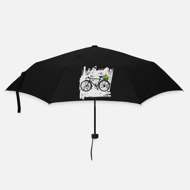 fahrrad blumen radfahrer - Regenschirm (klein) - Schwarz