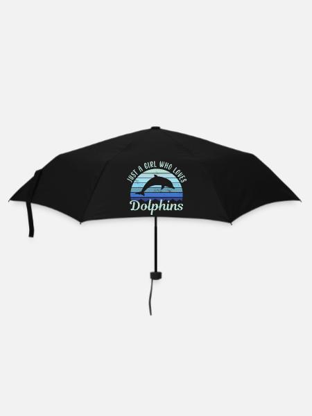 Delfin Delphin - Regenschirm (klein) - Schwarz