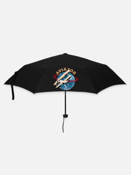 Pilot von Flugzeugen - Regenschirm (klein) - Schwarz