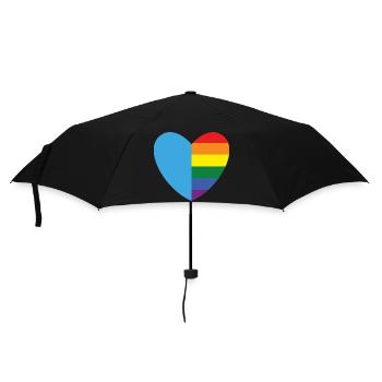 Gay Herz Schwul lesbisch Schwuler Lesbe Geschenk - Regenschirm (klein) - Schwarz - Vorne