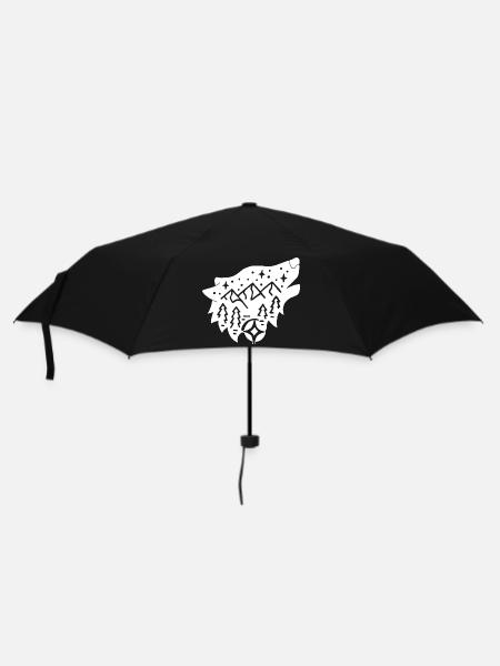 Loup blanc totem de la nature - Parapluie standard - noir