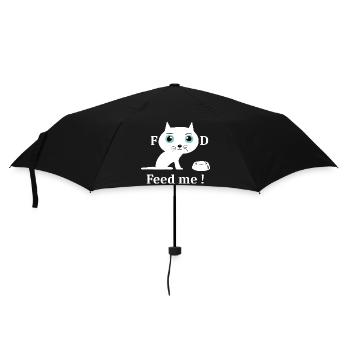 Cute White Cat - Umbrella (small) - black - Front