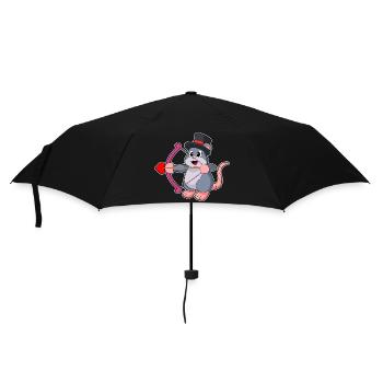 Mariage avec le grand chapeau de marié souris - Parapluie standard - noir - Devant