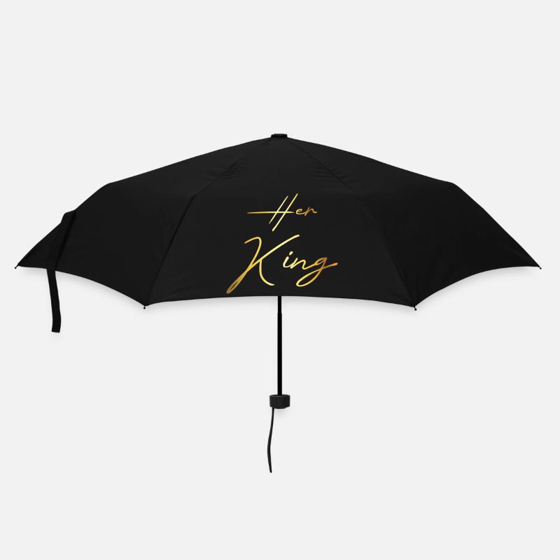 Her King His Queen Couple Gold - Regenschirm (klein) - Schwarz