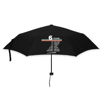 6th Birthday Vintage 6 Years Old Retro 72 Months - Umbrella (small) - black - Front