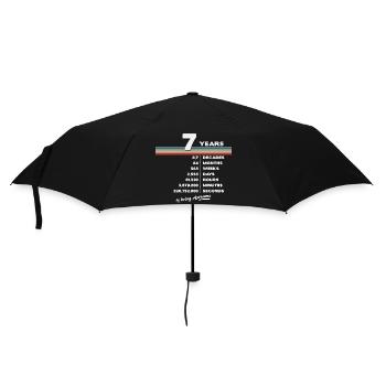 7th Birthday Vintage 7 Years Old Retro 84 Months - Umbrella (small) - black - Front