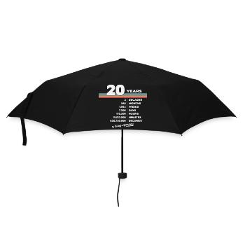 20. Geburtstag Vintage 20 Jahre alt Retro 240 - Regenschirm (klein) - Schwarz - Vorne
