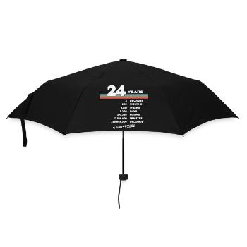 24ème Anniversaire Millésime 24 ans Rétro 288 - Parapluie standard - noir - Devant