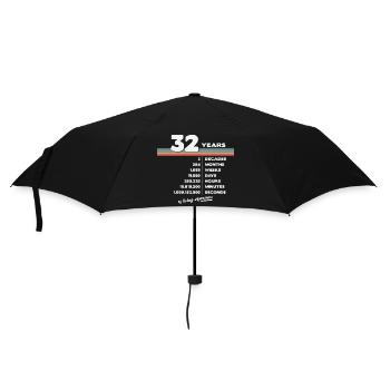32nd Birthday Vintage 32 Years Old Retro 384 - Umbrella (small) - black - Front