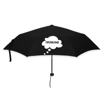 Frühling Saison Wolke Sprechblase Denkblase Quote - Regenschirm (klein) - Schwarz - Vorne