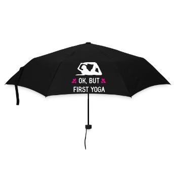 Ok, aber zuerst Yoga - Regenschirm (klein) - Schwarz - Vorne